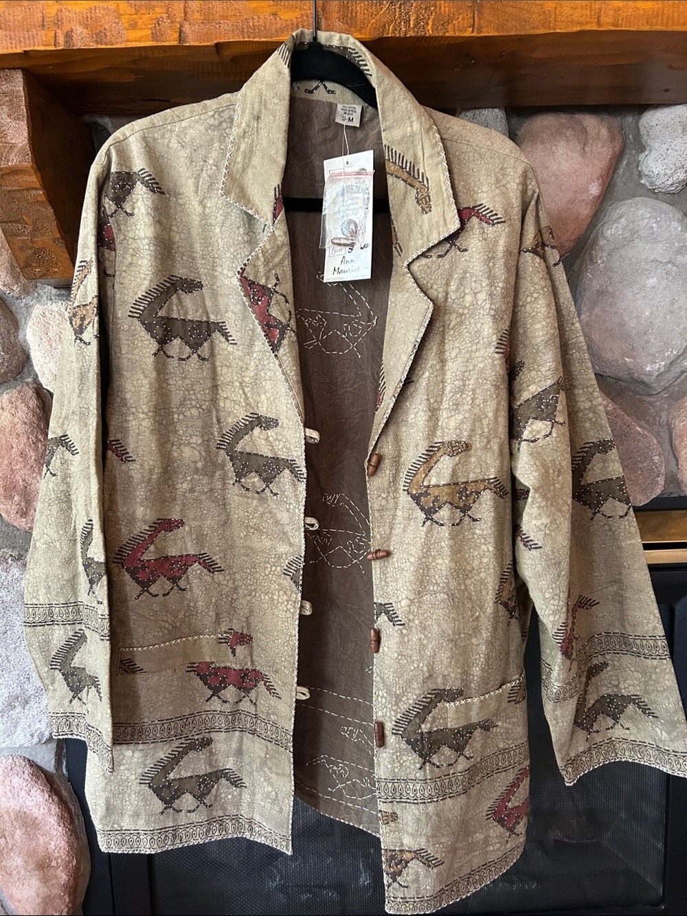 Ann Maurice Green Cotton Button-Front Blazer Jacket, Size S/M | NWT